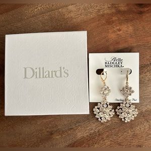 Sterling Silver, Gold Belle Badgley Mischka drop earrings